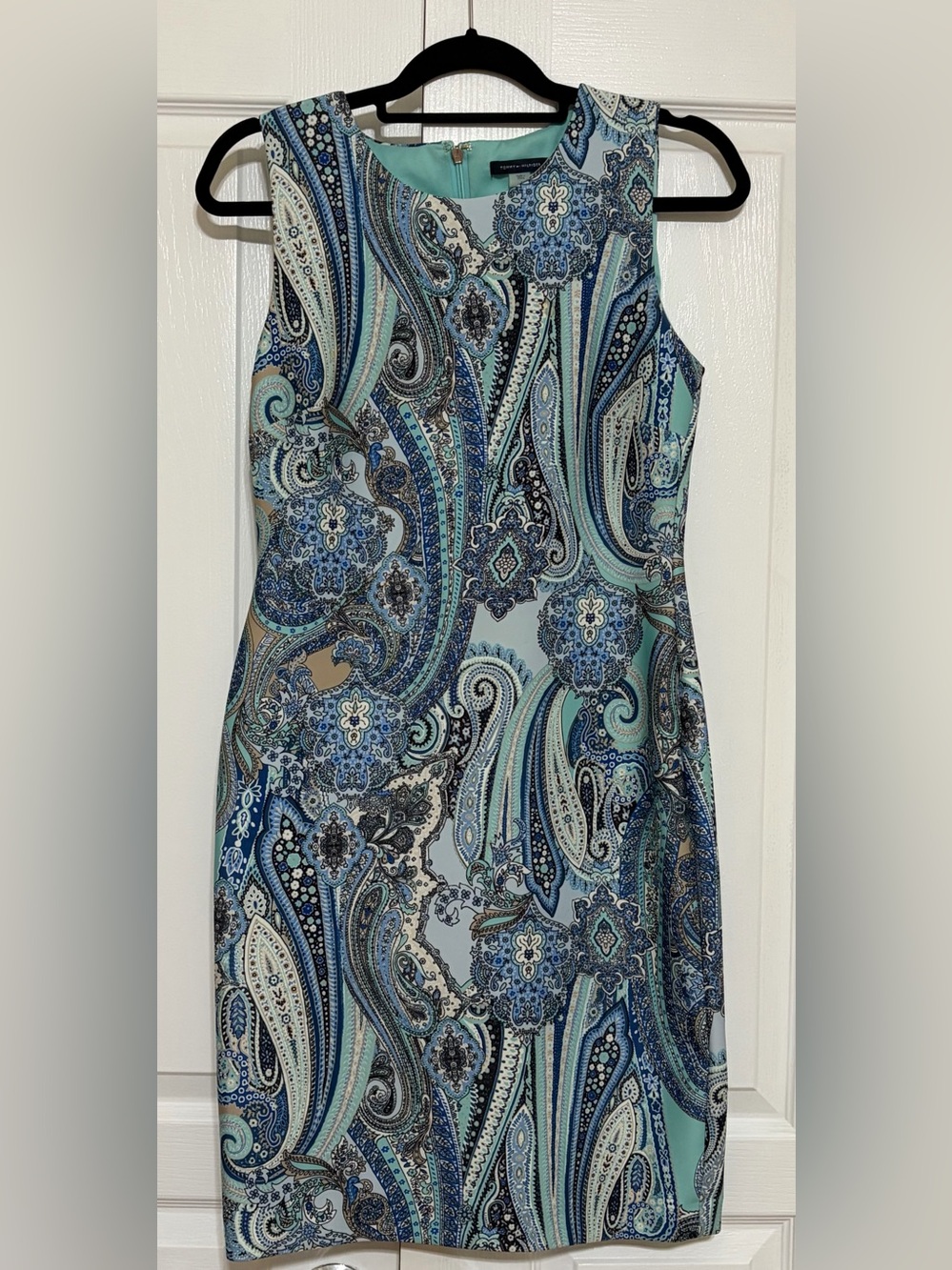 Tommy Hilfiger Blue Teal Sleeveless Midi Dress
